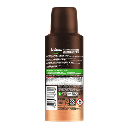 USHUAIA Raw Cedar Men's Deodorant Spray