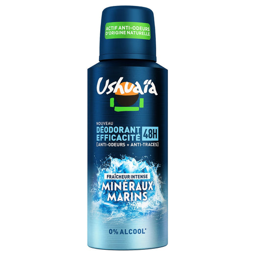 Déodorant Spray Homme Fraîcheur Intense Minéraux Marins 0% Alcool USHUAIA le spray