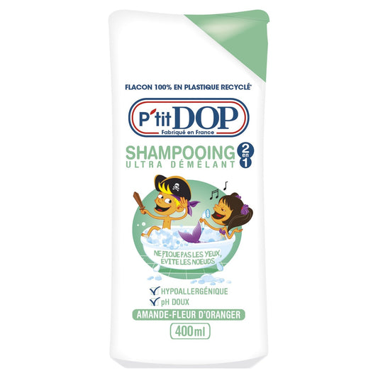 Shampoing Ultra Démêlant Amande et Fleur d'Oranger P'TIT DOP le flacon de 400mL