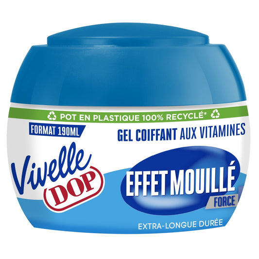 Gel Coiffant Effet Mouillé Fixation Force 5 VIVELLE DOP le pot de 190mL