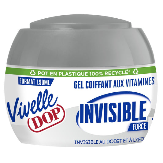 Gel Coiffant Invisible Fixation Force 7 aux Vitamines VIVELLE DOP le pot de 190mL