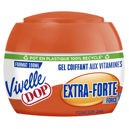 Gel Coiffant Fixation Extra Forte Force 7 aux Vitamines VIVELLE DOP le pot de 190mL