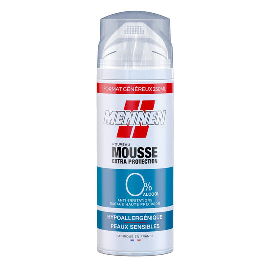 Mousse à Raser Homme Peau Sensible Anti-Irritations Hypoallergénique MENNEN la pompe de 250mL