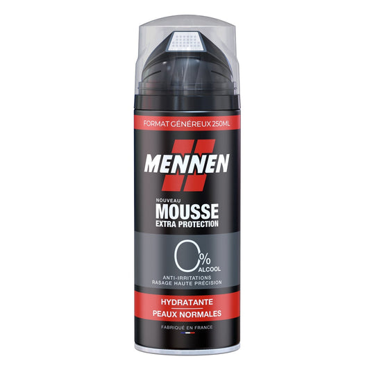 Mousse à Raser Peau Normale Homme Hydratante Anti-Irritations Extra Protection MENNEN le spray de 250mL