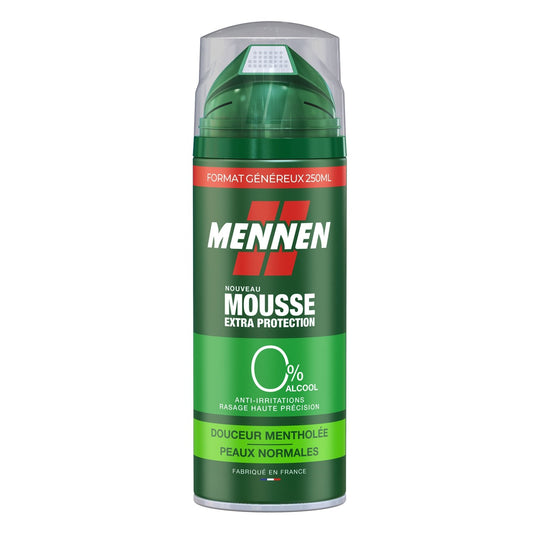 Mousse à Raser Peau Normale Homme Douceur Mentholée Anti-Irritations MENNEN le spray de 250mL