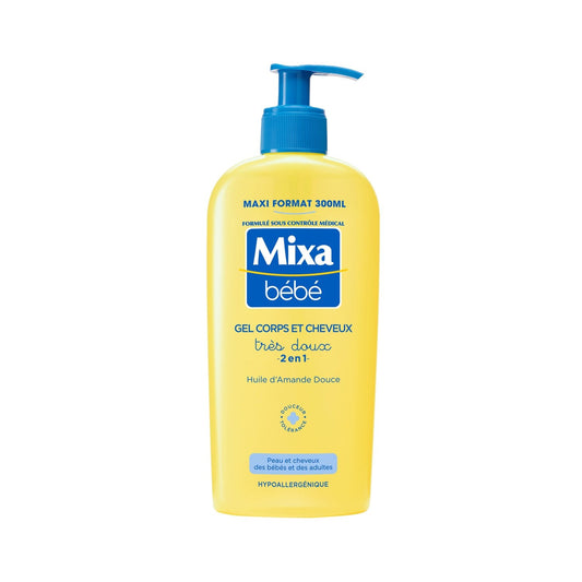 Gel Douche Bébé Corps et Cheveux Hypoallergénique Très Doux MIXA le flacon de 300mL