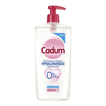 CADUM Hypoallergenic Sulfate-Free Shower Gel for Body and Hair