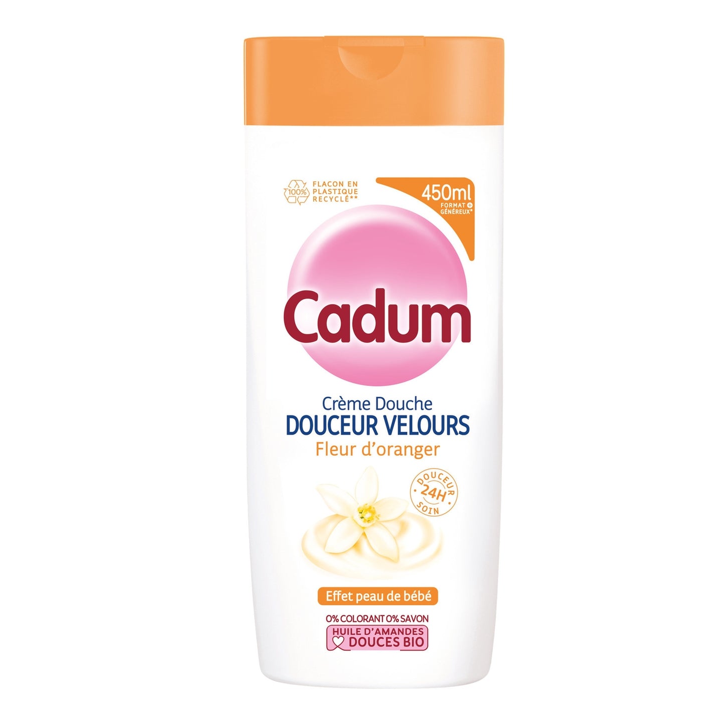 Crème douche Douceur Velours Huile d'Amande et Fleur d'Oranger CADUM 