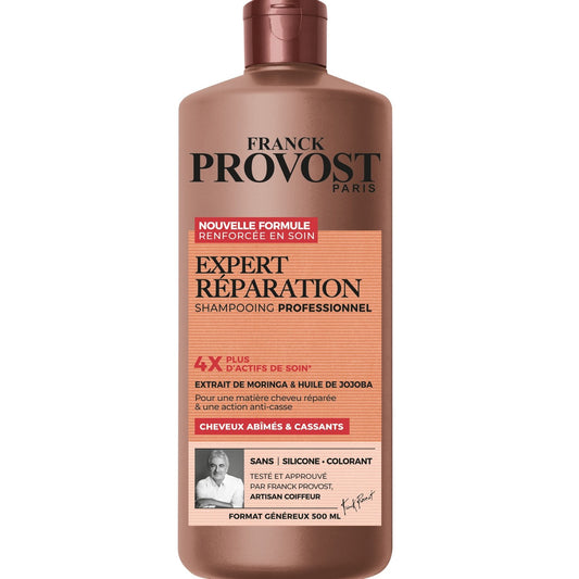 Repairing Shampoo for Damaged and Brittle Hair Moringa and Jojoba Oil and Coloring FRANCK PROVOST