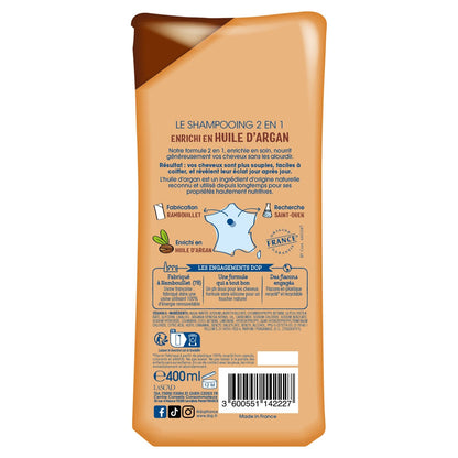Shampoing Très Nourrissant 2en1 Cheveux Très Secs Ou Frisés A l'Huile d'Argan DOP