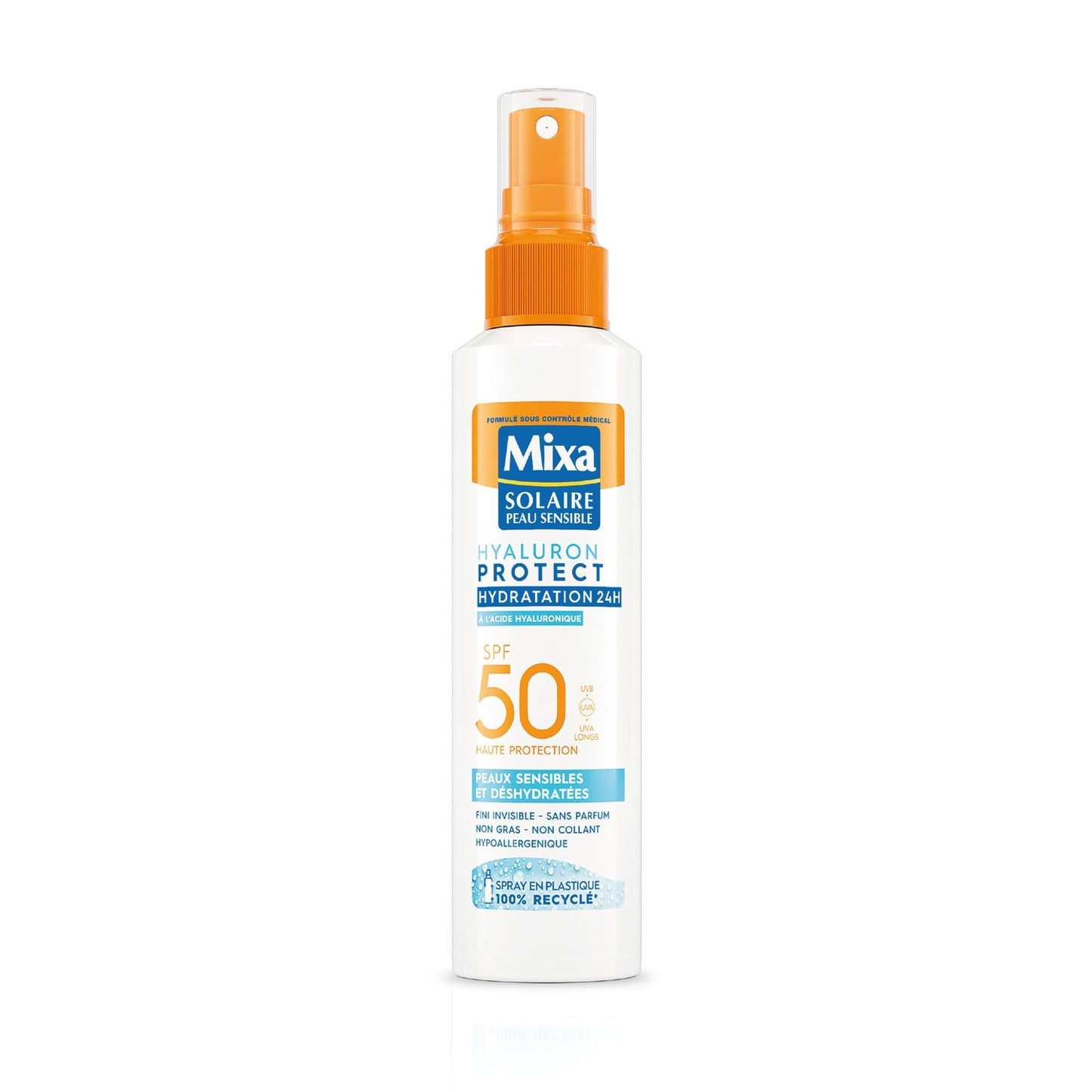 Crème Solaire Spray Corps Enfant Spf 50+ Hyaluron Protect MIXA le flacon de 150mL