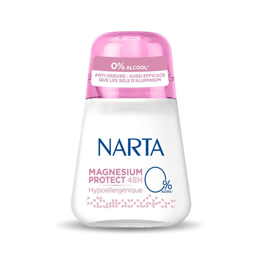 Déodorant Bille Anti-Transpirant 48h 0% Alcool Hypoallergénique Magnesium Protect NARTA le roll-on