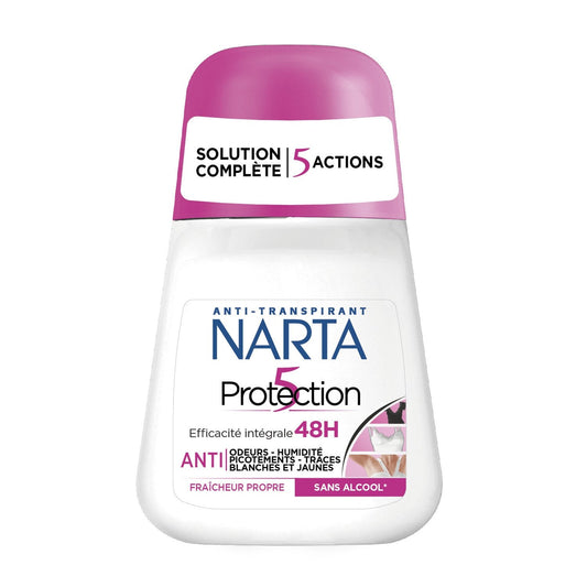 Déodorant Bille Anti-Transpirant Protection 5 Sans Alcool NARTA le roll-on