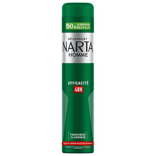 Déodorant Spray Homme Fraîcheur Classique 48h NARTA HOMME le flacon de 200mL