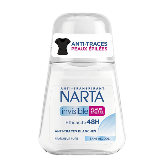 Déodorant Bille Anti-Transpirant Invisible Peaux Epilées NARTA le roll-on