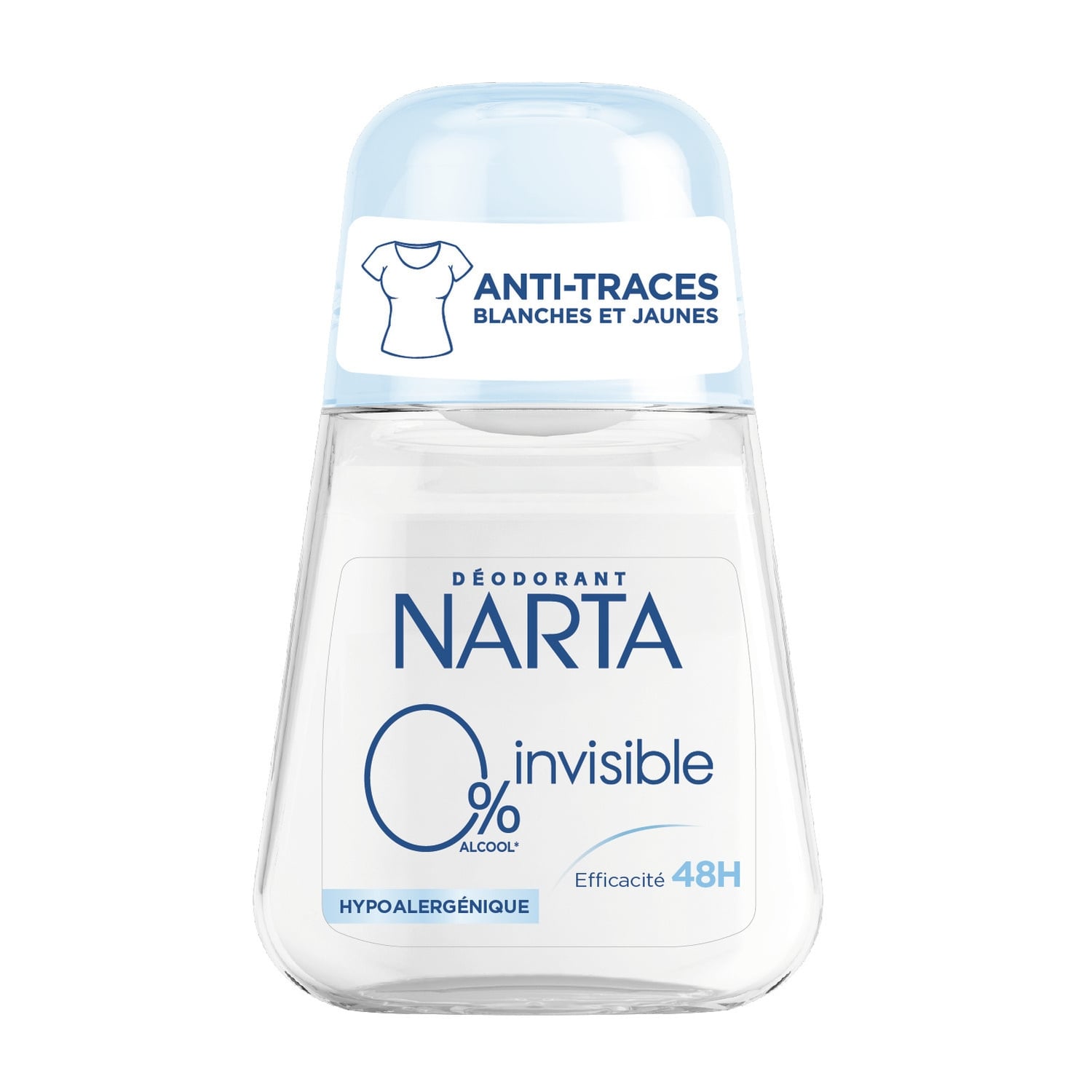 Déodorant bille Anti-traces 0% Alcool Invisible NARTA 