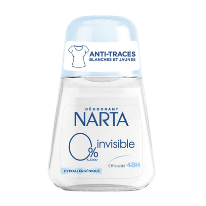 Déodorant bille Anti-traces 0% Alcool Invisible NARTA 