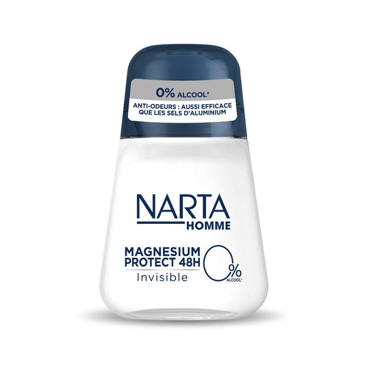Déodorant Bille Homme Anti-Odeurs Magnesium Protect Invisible NARTA HOMME le roll-on
