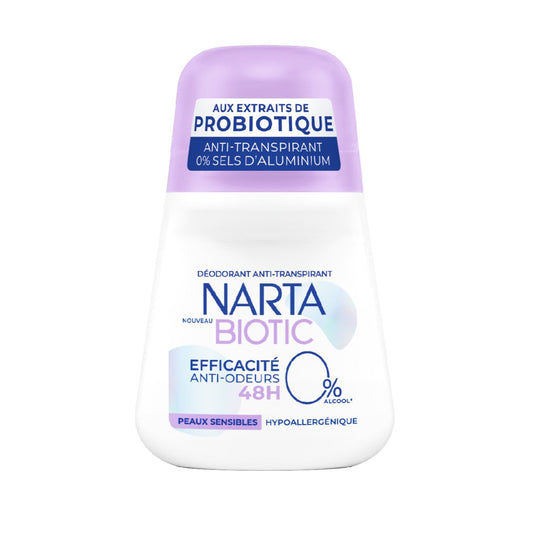 Déodorant Bille Efficacité 48h Anti-Odeurs Biotic Peaux Sensibles NARTA le roll-on