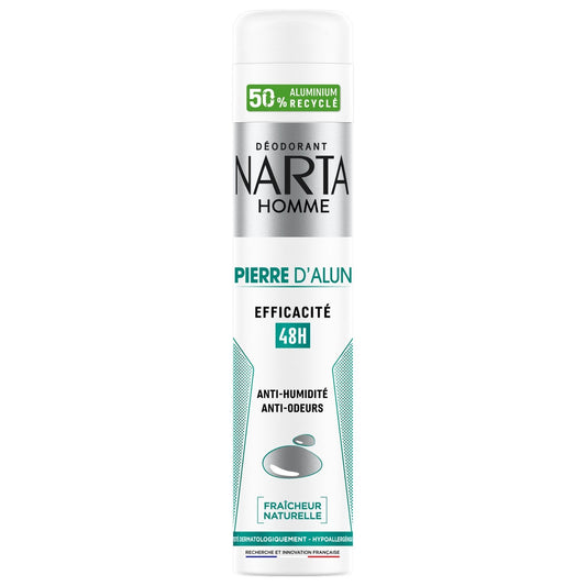 Déodorant Spray Homme Anti-Humidité Pierre d'Alun NARTA HOMME le flacon de 200mL
