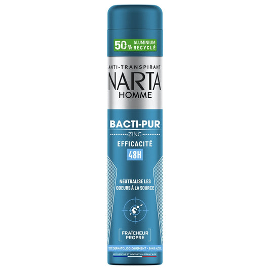 Déodorant Spray Homme Anti-Bactérien au Zinc Bacti-Pur NARTA HOMME le flacon de 200mL