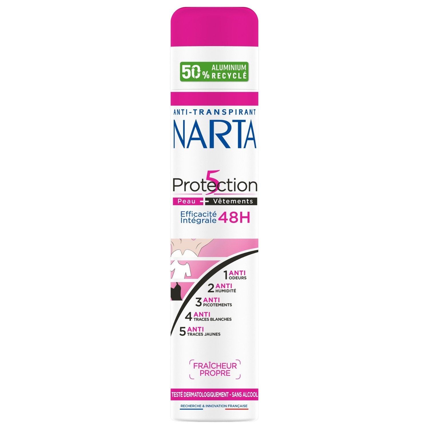 Déodorant Spray Anti-Transpirant Protection 5 48h NARTA le flacon de 200mL
