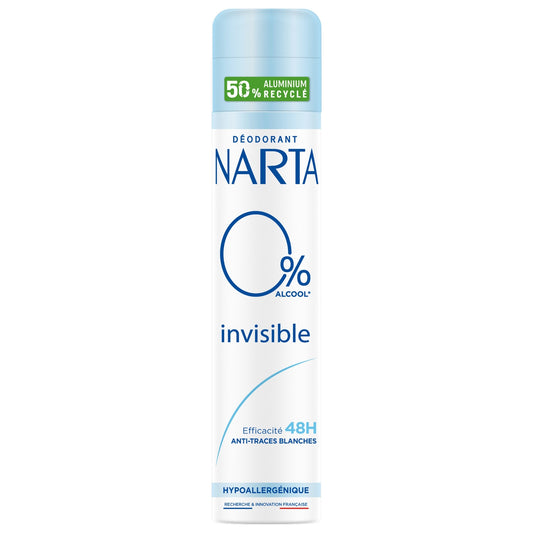 Déodorant spray Anti-traces blanches 0% Alcool Invisible NARTA 
