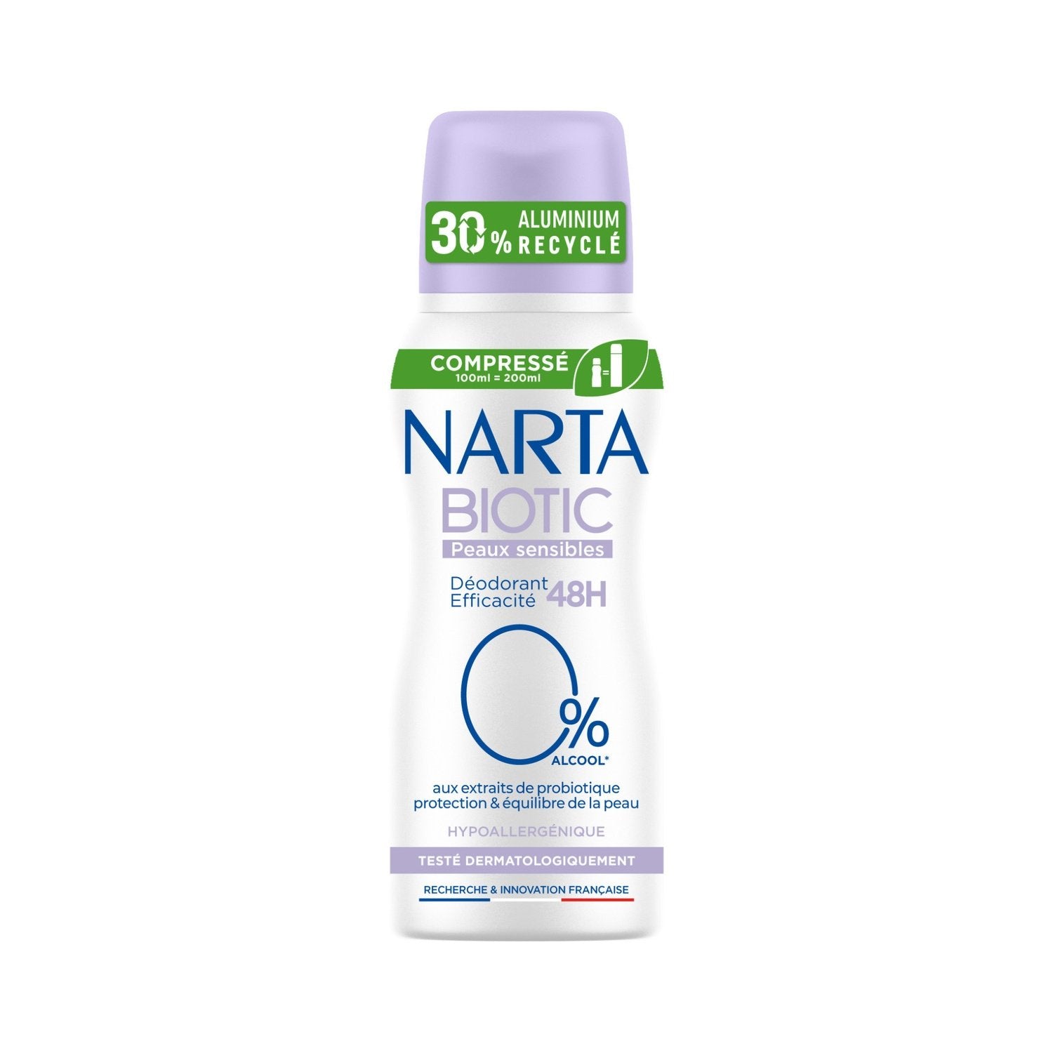 Déodorant Spray Compressé Biotic Peaux Sensibles NARTA le flacon de 100mL
