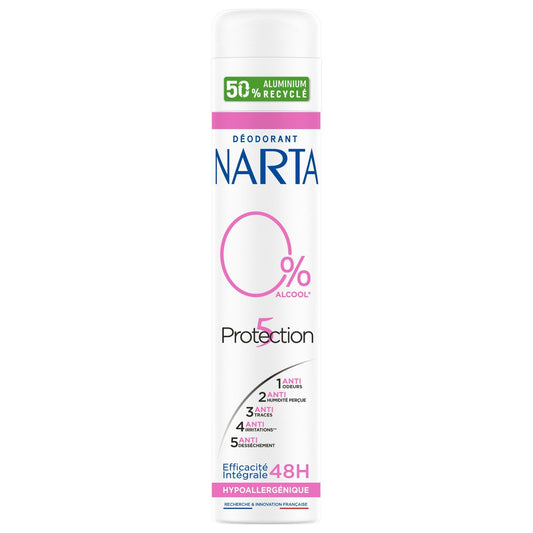Deodorant Spray 0% Alcohol Anti-Odor Anti-Humidity Anti-Trace Anti-Irritation Anti-Dryness Protection 5 NARTA