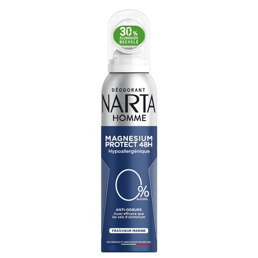 Déodorant Spray Homme Magnesium Protect Fraîcheur Marine NARTA HOMME le flacon de 150mL