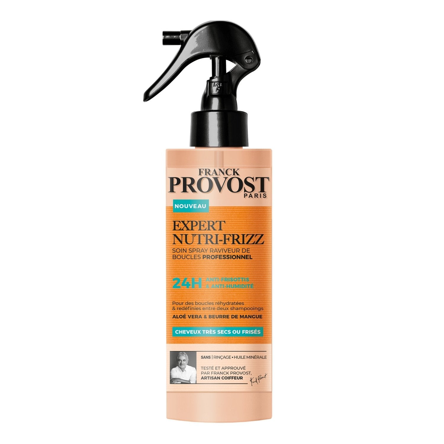 Soin Anti-Frisottis Cheveux Très Secs Ou Frisés Aloé Vera et Beurre de Mangue FRANCK PROVOST le flacon de 190mL