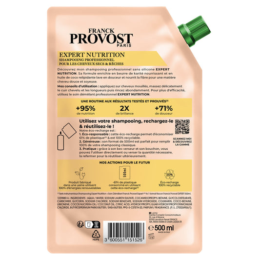 Shampoo for Dry &amp; Coarse Hair Shea &amp; Coconut Oil Coloring FRANCK PROVOST