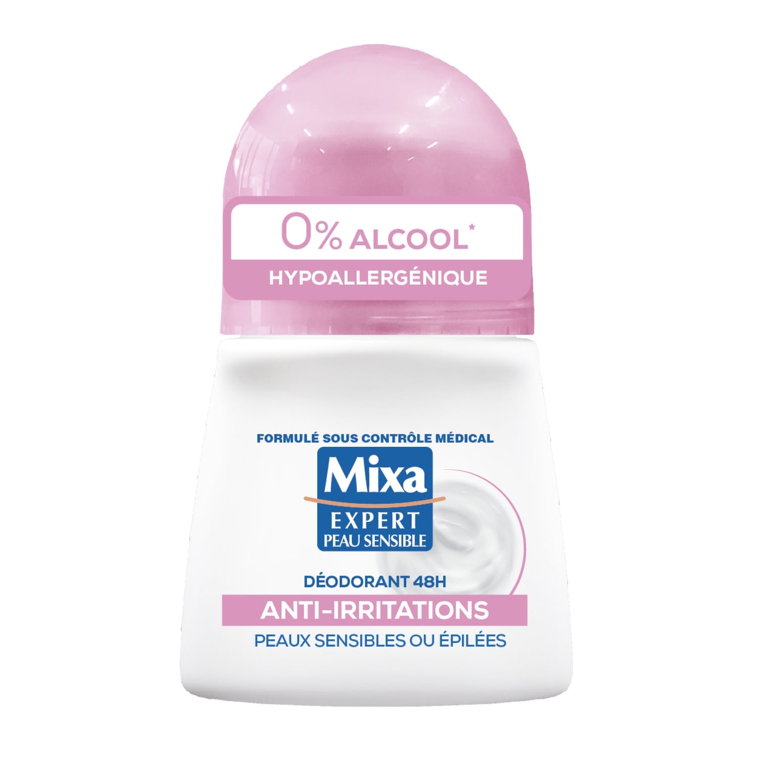 Déodorant bille Anti-Irritations 48H 0% Alcool Peau sensible MIXA 