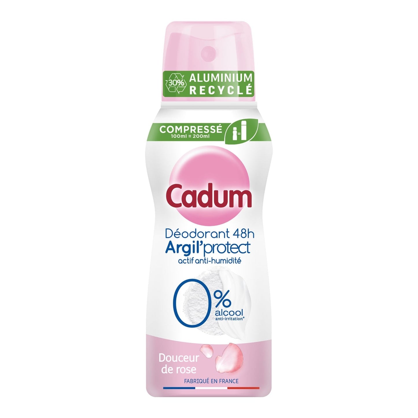 Déodorant spray Efficacité 48h Argil'protect Douceur de Rose CADUM 