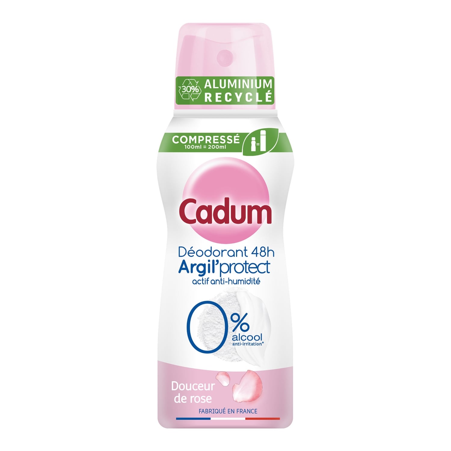 Déodorant spray Efficacité 48h Argil'protect Douceur de Rose CADUM 