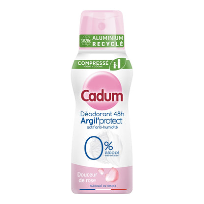 Déodorant spray Efficacité 48h Argil'protect Douceur de Rose CADUM 