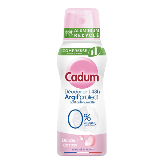 Déodorant spray Efficacité 48h Argil'protect Douceur de Rose CADUM 