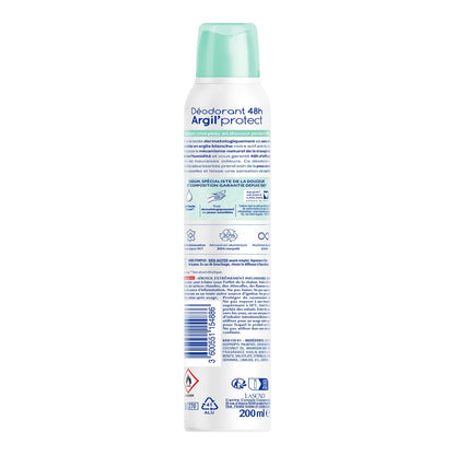 Déodorant spray 48h Argil Protect Coton CADUM 