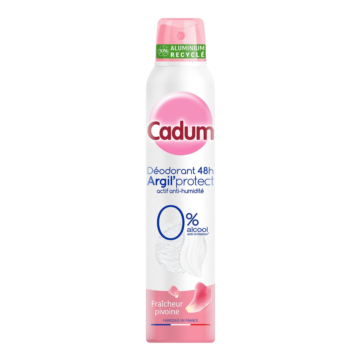 Déodorant spray Anti-odeurs 48H Argil Protect Fraîcheur Pivoine CADUM 