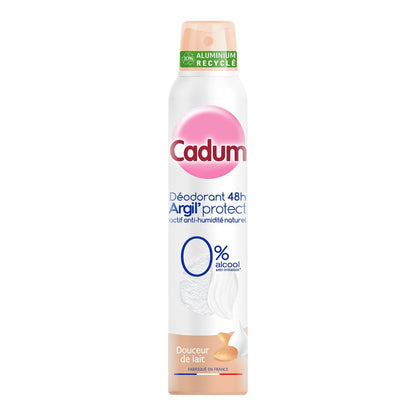 Déodorant spray 0% Alcool 48H Argil protect CADUM 
