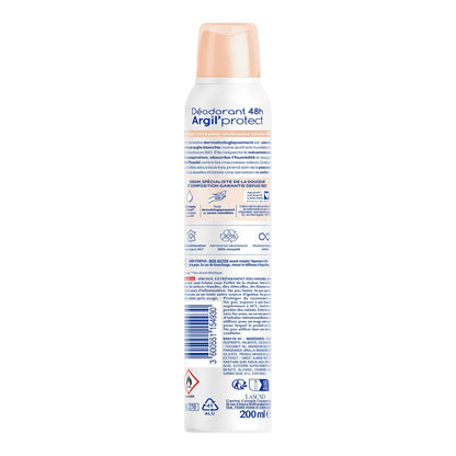 Déodorant spray 0% Alcool 48H Argil protect CADUM 