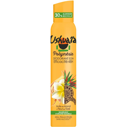 Déodorant spray Efficacité 48h Monoï et Fleur de Tiaré USHUAIA 