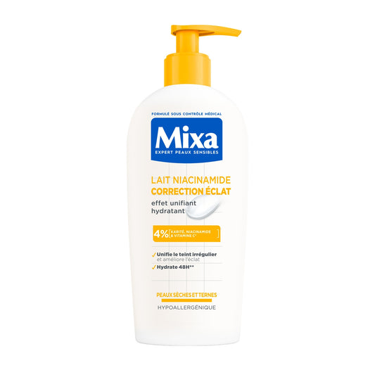 Lait Niacinamide Correction Eclat Unifie le Teint Irrégulier Améliore l'Eclat Hydrate 48h MIXA 