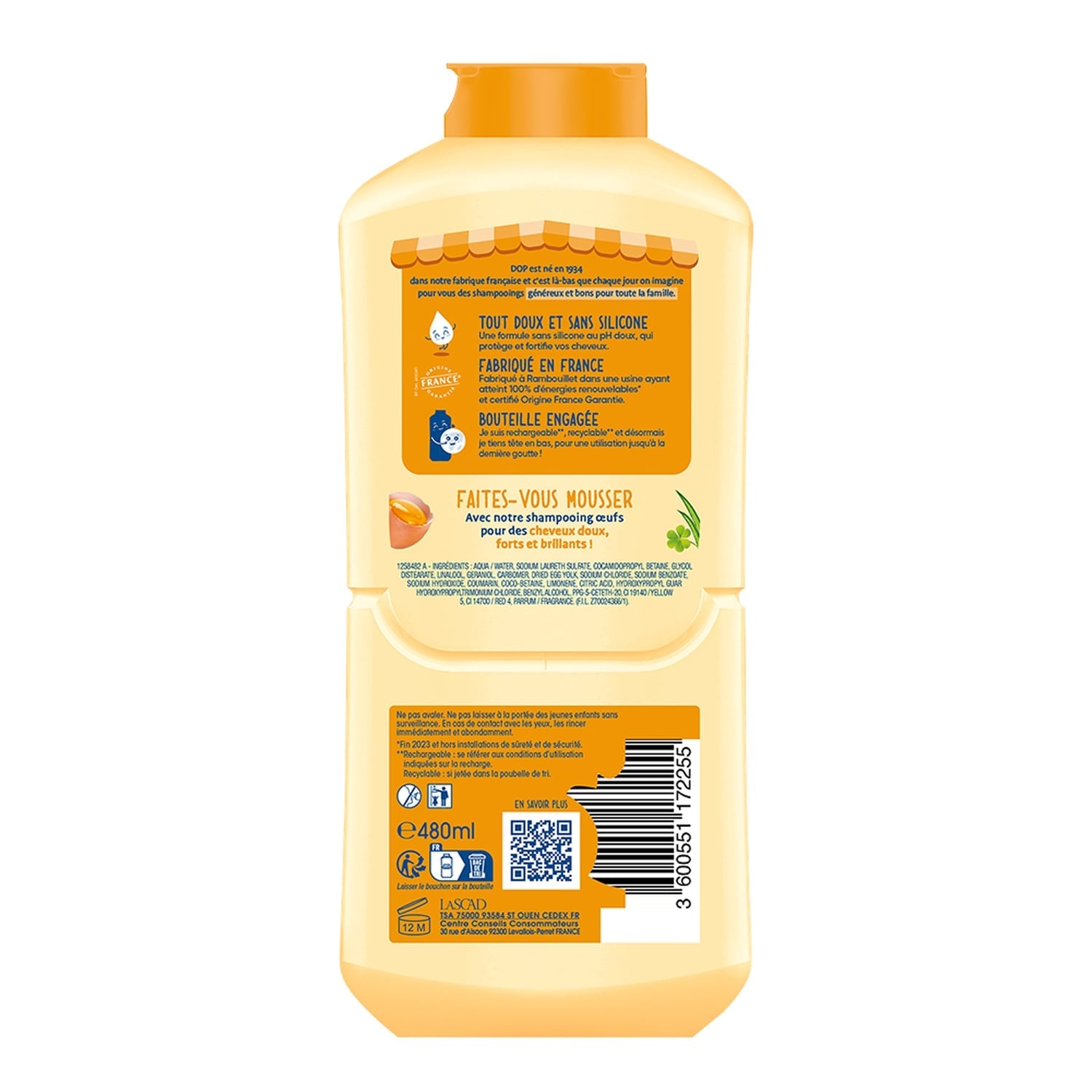 Shampoing Fortifiant pour Tous Types De Cheveux Oeufs DOP 