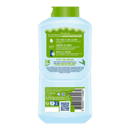 Shampoing Purifiant pour Cheveux normaux à gras Aloé Vera, sans silicone pH Doux DOP 