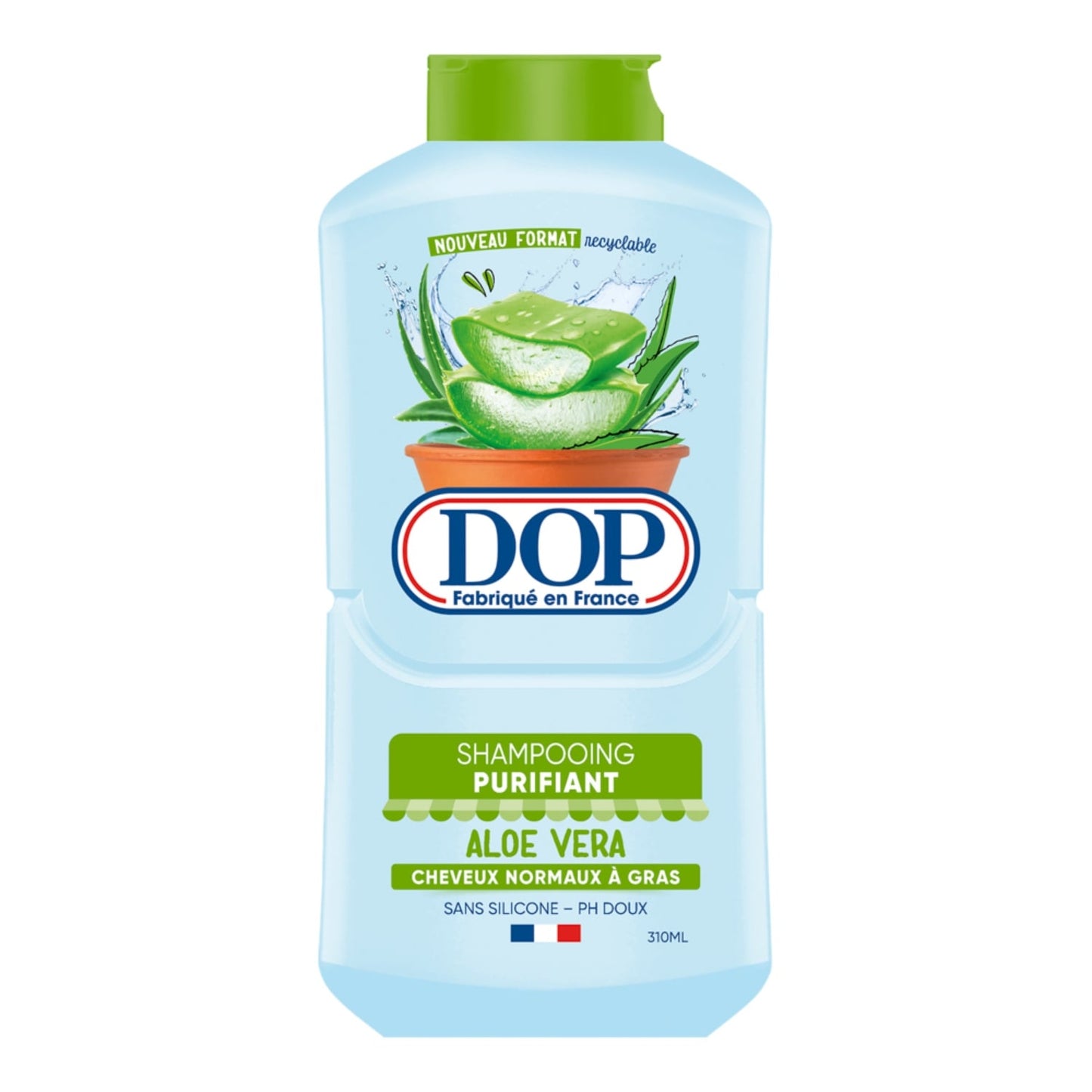 Shampoing Purifiant pour Cheveux normaux à gras Aloé Vera, sans silicone pH Doux DOP 