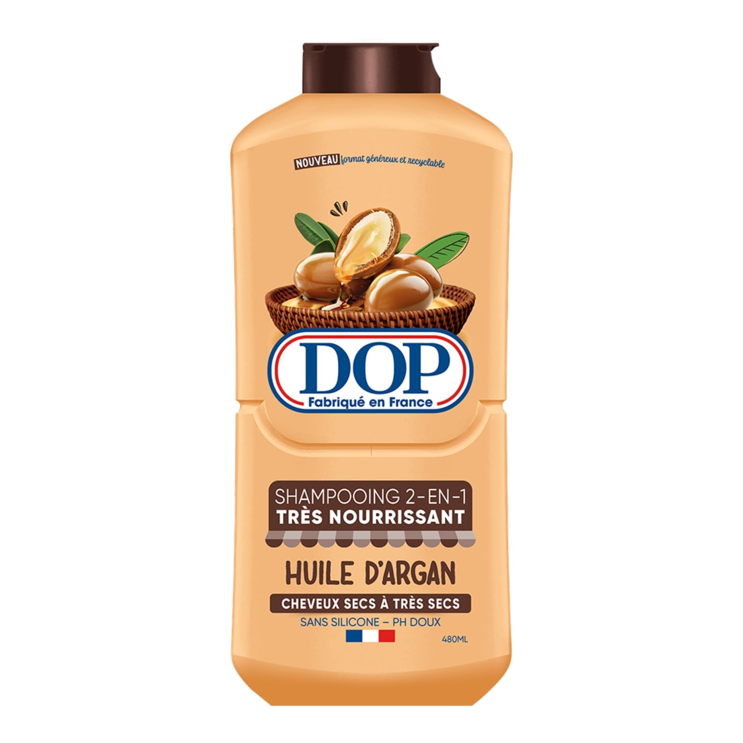 Shampoing 2en1 Très nourrissant pour Cheveux secs à très secs Huile D Argan DOP 