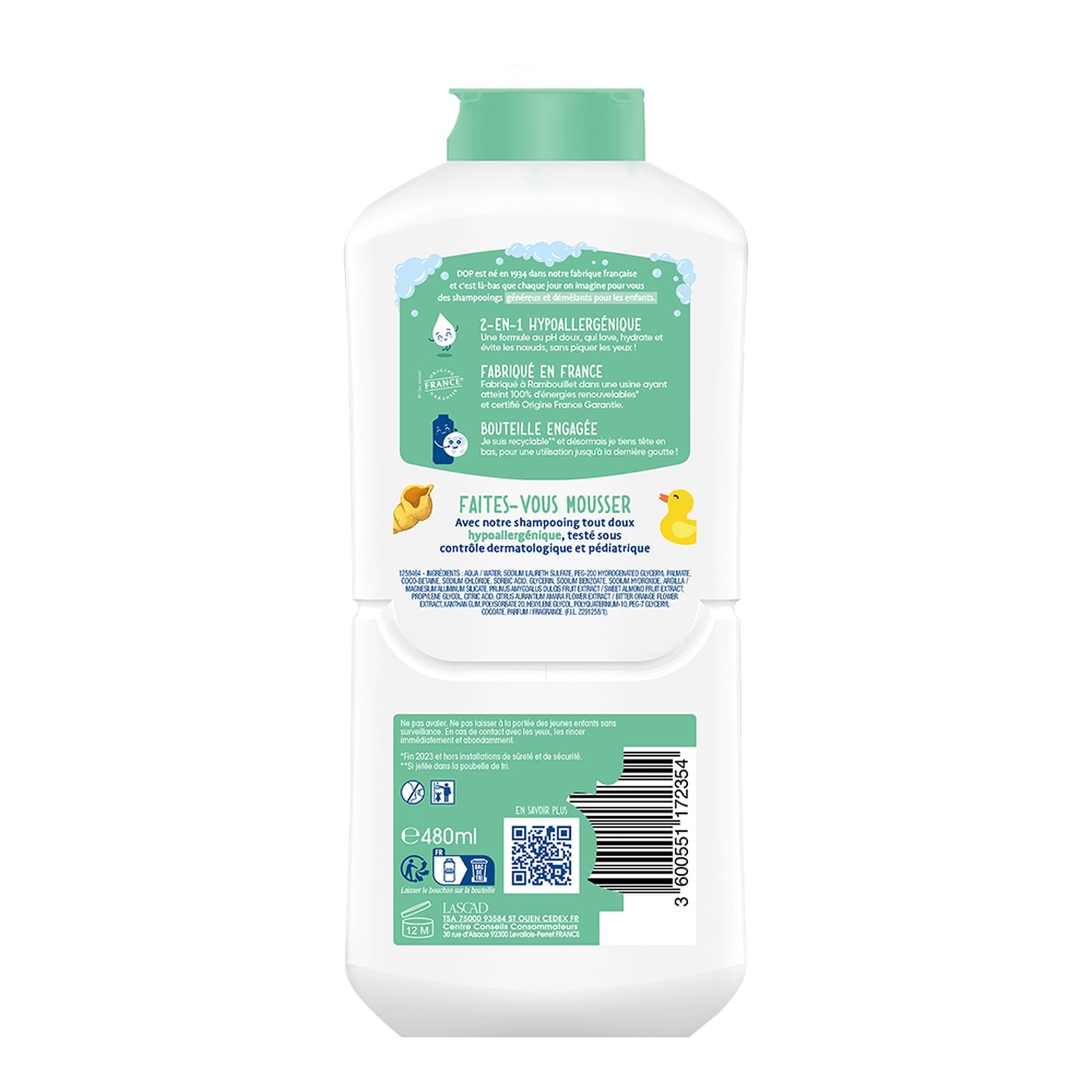 Shampoing 2en1 Ultra Démêlant pour Enfant Amande douce DOP 