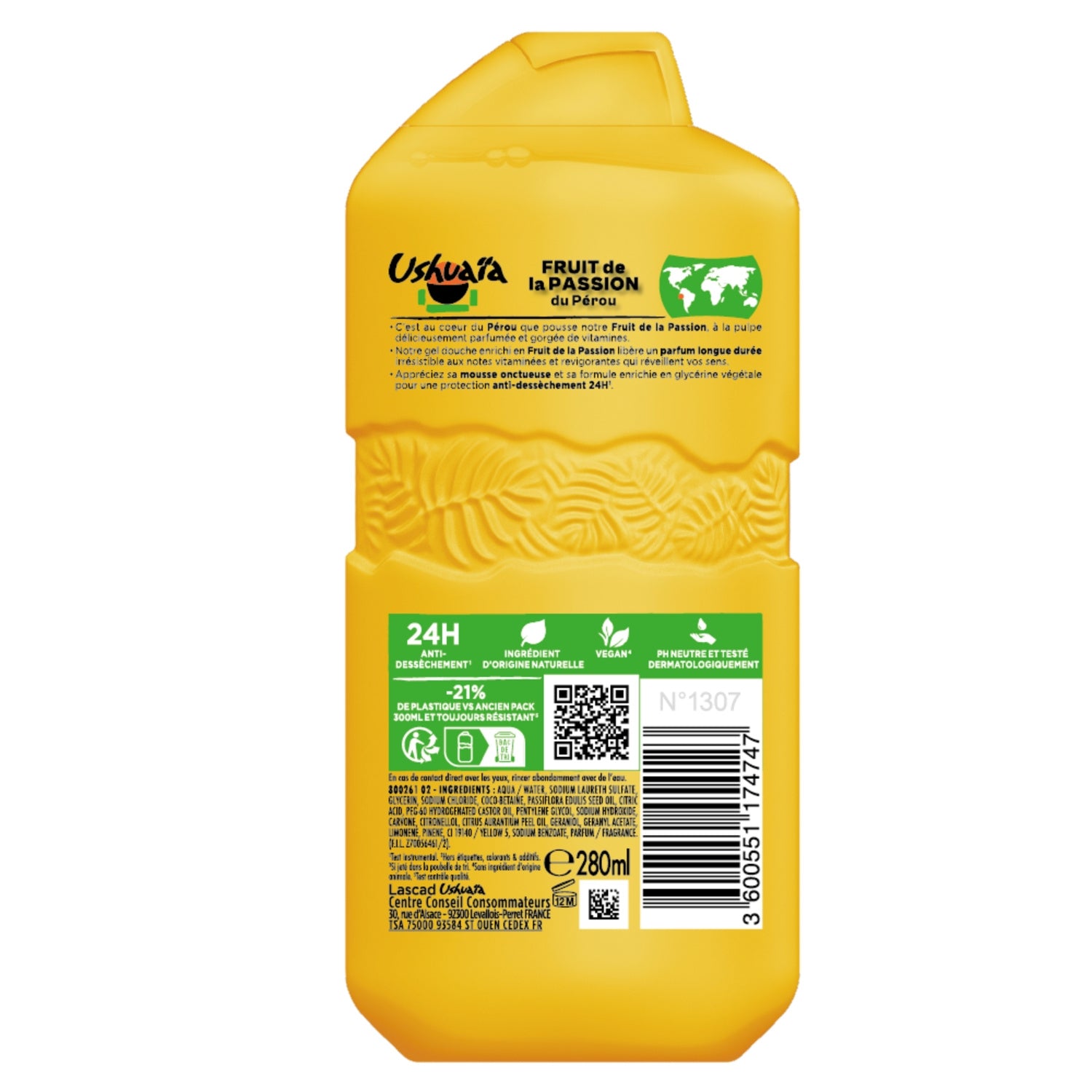 Gel Douche Revigorant Fruit de la Passion USHUAIA 