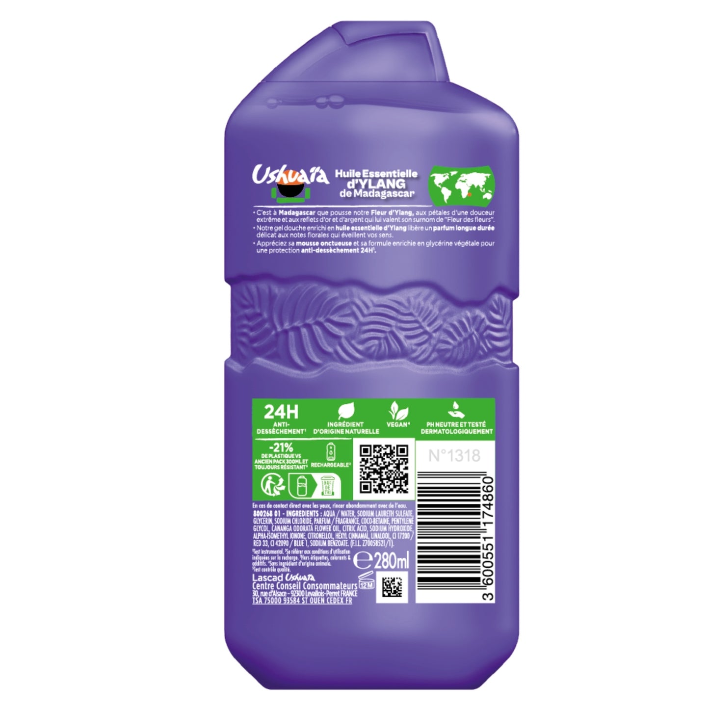 Gel Douche Parfum Ylang De Madagascar USHUAIA 